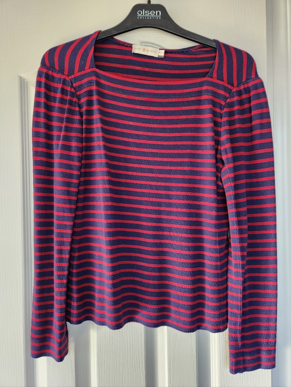 Tory Burch Red And Blue Striped Top Size XS